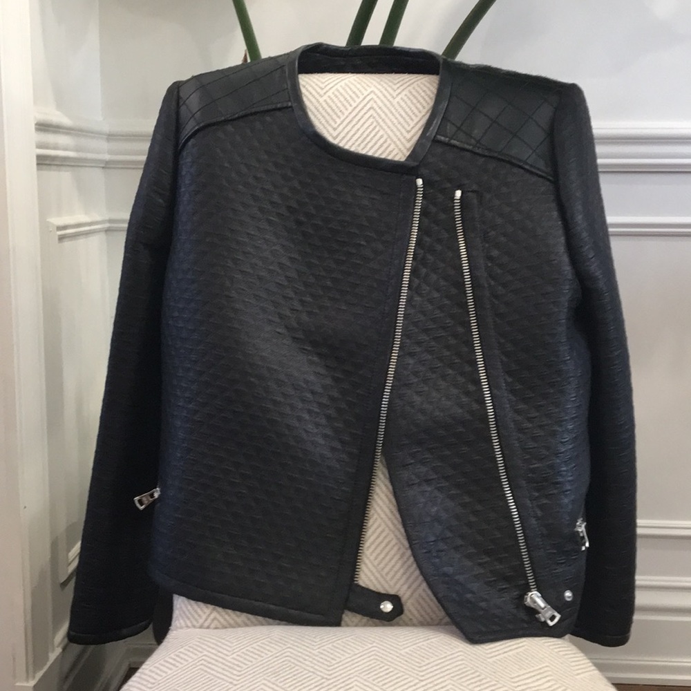 Club Monaco, Light, Black, Moto Jacket, Si…